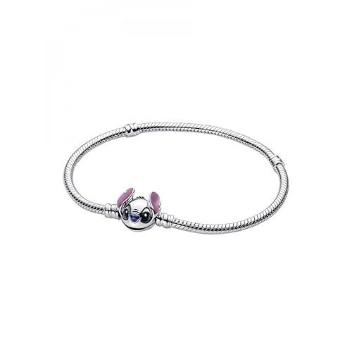 Pandora Bracciale donna argento Disney Stitch 593738C01, 593738C01-18, Argento sterling, Nessuna pietra preziosa
