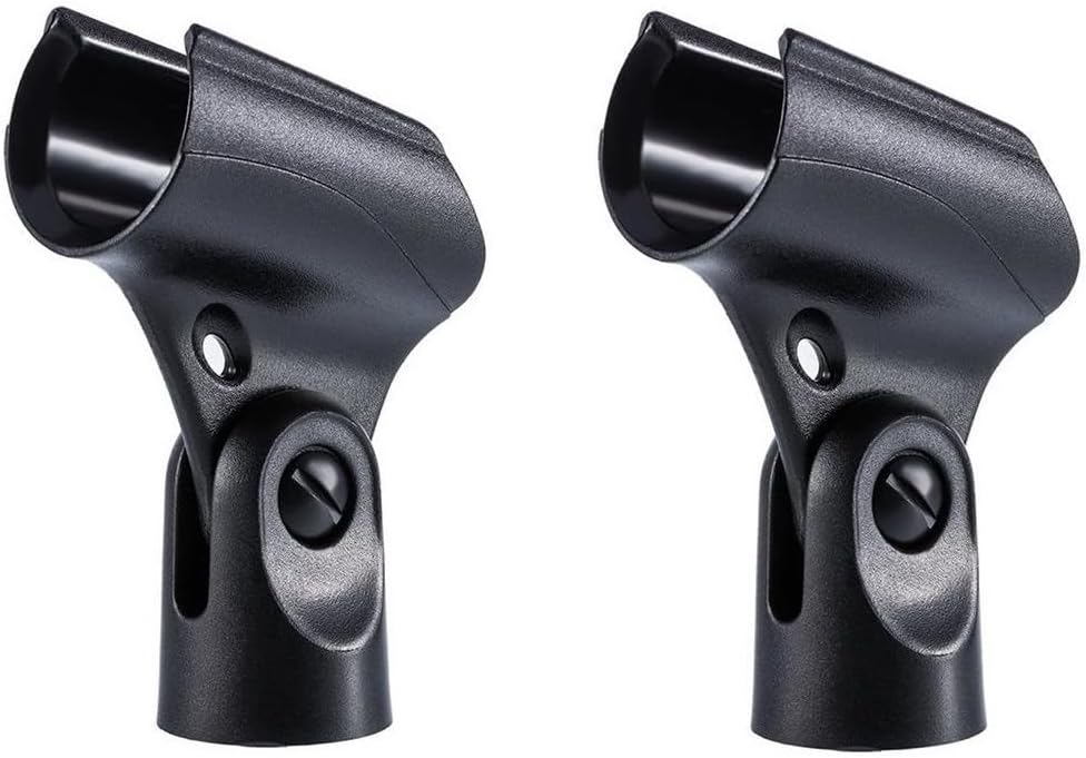 A25D Microphone Clips Clamp Holder Replacement for Shure SM58-LC Cardioid Dynamic Microphone, 2 Pack