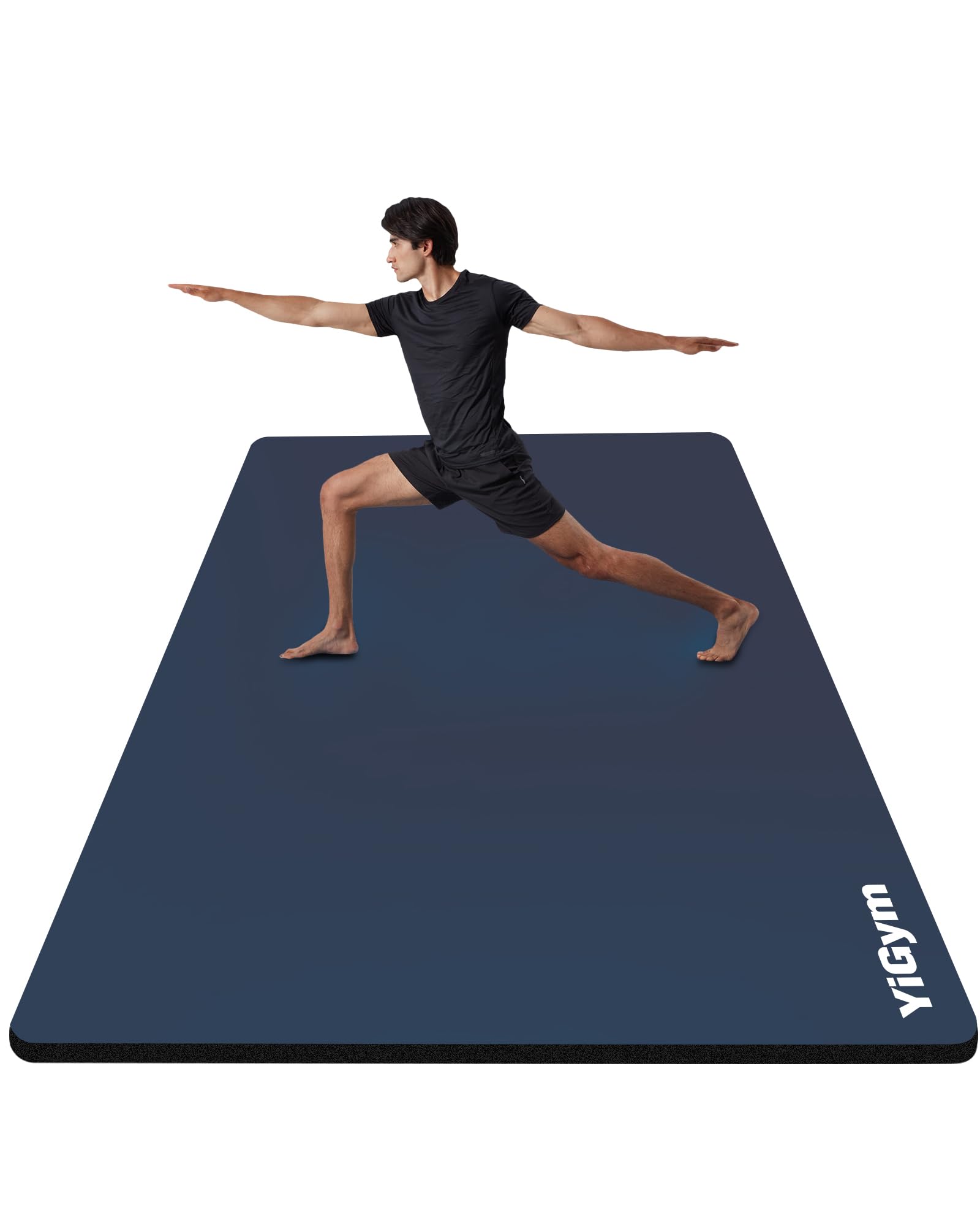 Tapis de gymnastique - 195 x 90 cm - Grand tapis de yoga - 10/15 mm d'épaisseur - Tapis de fitness XL - Avec sangle de transport et sac