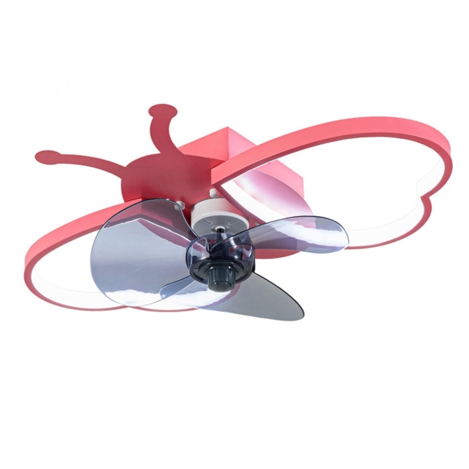 ERETYRET Fan Lamp Nordic Simple Fashion Children's Room Ceiling Silent Integrated Bedroom Electric Quiet Cooling(Pink)