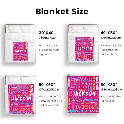 Personalized Name Blanket Customized Baby Blankets for Girls Boys Adults Monogrammed Blankets and Throws Christmas Birthday Mothers Fathers Valentines Day Gift