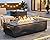 NICESOUL 42'' Outdoor Propane/Natural Gas Fire Pit Table, Rectangle Patio Firepits with Hidden Tank Table, 50000 BTU Modern Fireplace with LED Star Light for Outside Backyard, CSA Certified, Gray