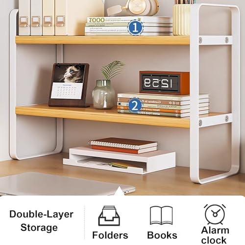 Étagère de bureau robuste en métal jaune au design épuré chic - 6