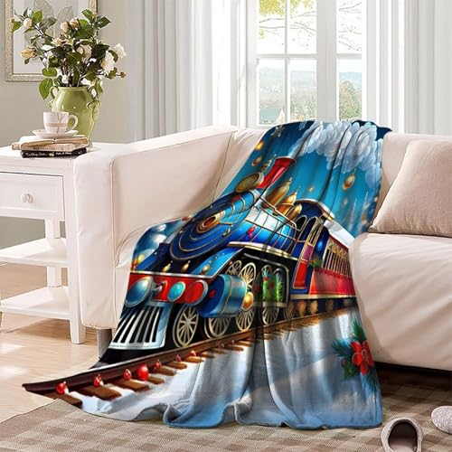 Couverture de lit train à vapeur plaid canapé microfibre chaude douce 127x152 - 4