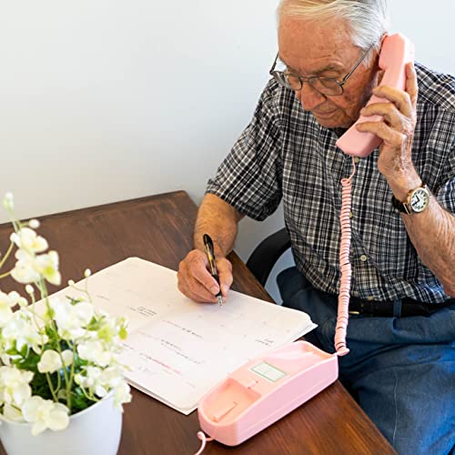 Landline Phones For Home - Wall House Telephones - Corded Phone For Seniors - Retro Home Phone - Old Phone Improved Version Of Landline Phone - Analog Phone -Big Button, Isoho Phones (Ladies Pink) #TOP6