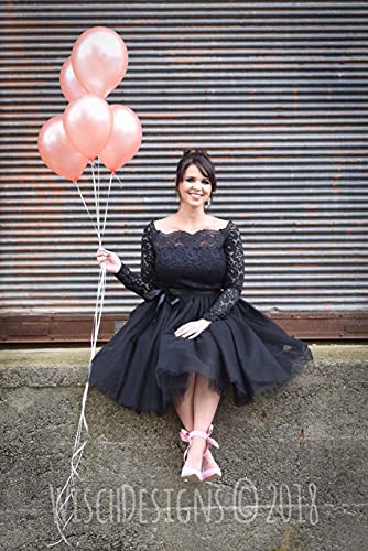 Halloween Black Tulle Skirt For Women A Line Homecoming Prom Party Dress Black M #TOP4