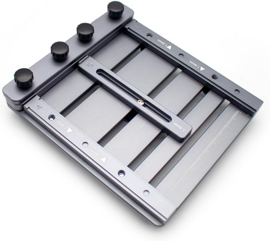 Mini CNC Solder Paste Stencil Printer, Dual-Sided PCB Fixture with Laser-Etched Scales & Tool-Free Clamping Tool