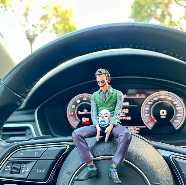 Image of YOURKARTS.COM Joker Dashboard Figurine 5.5-Inch Villain Model with Iconic Grin | Desk or Shelf Showpiece, Comic Fan Gift or Display Prop /Trending Car Accessories