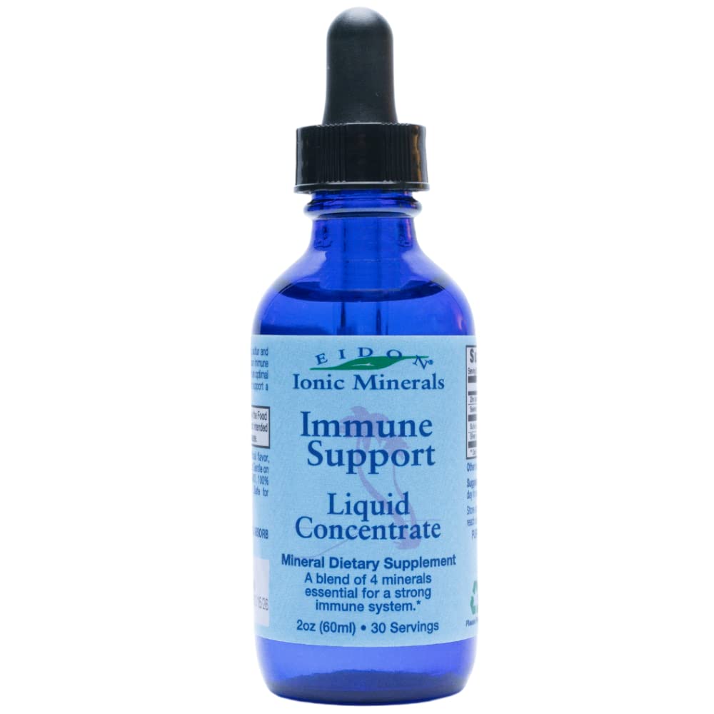 Eidon Ionic MineralsEidon Immune Support Supplement Liquid Concentrate - Immune Booster Mineral Drops with Zinc, Selenium, Sulfur, Support & Maintain Immune System, Bioavailable, No Preservatives or Additives - 2 oz