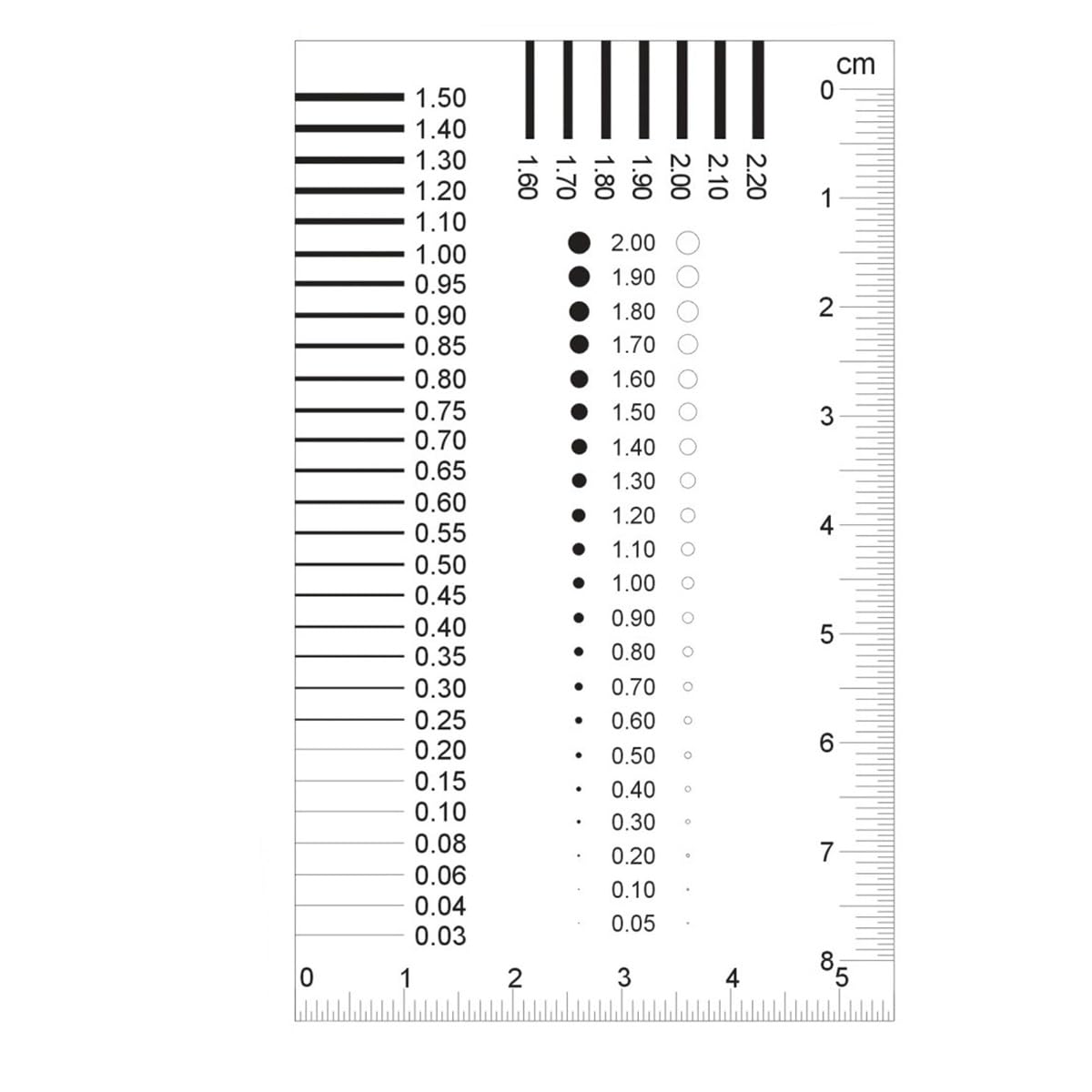 Microscope Measuring Badge Gauge Stain Card Wire Gauge Crack Contrast Ruler(06-2)