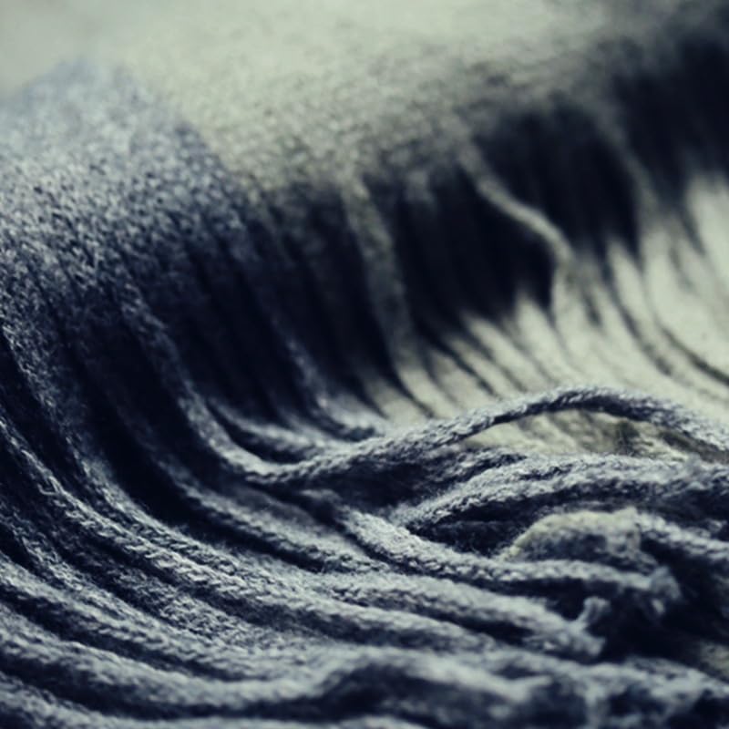 Alexvyan Fashions Two Color Extra Soft MicroFibre Cashmere Knitted Mufflers Cum Scarves Cum Stoles Woolen Men and Women Casual Scarf Soft and Warm Muffler (Blue & Grey). 3