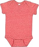 Rabbit Skins Infant Harborside Mélange Jersey Short Sleeve Lap Shoulder Bodysuit