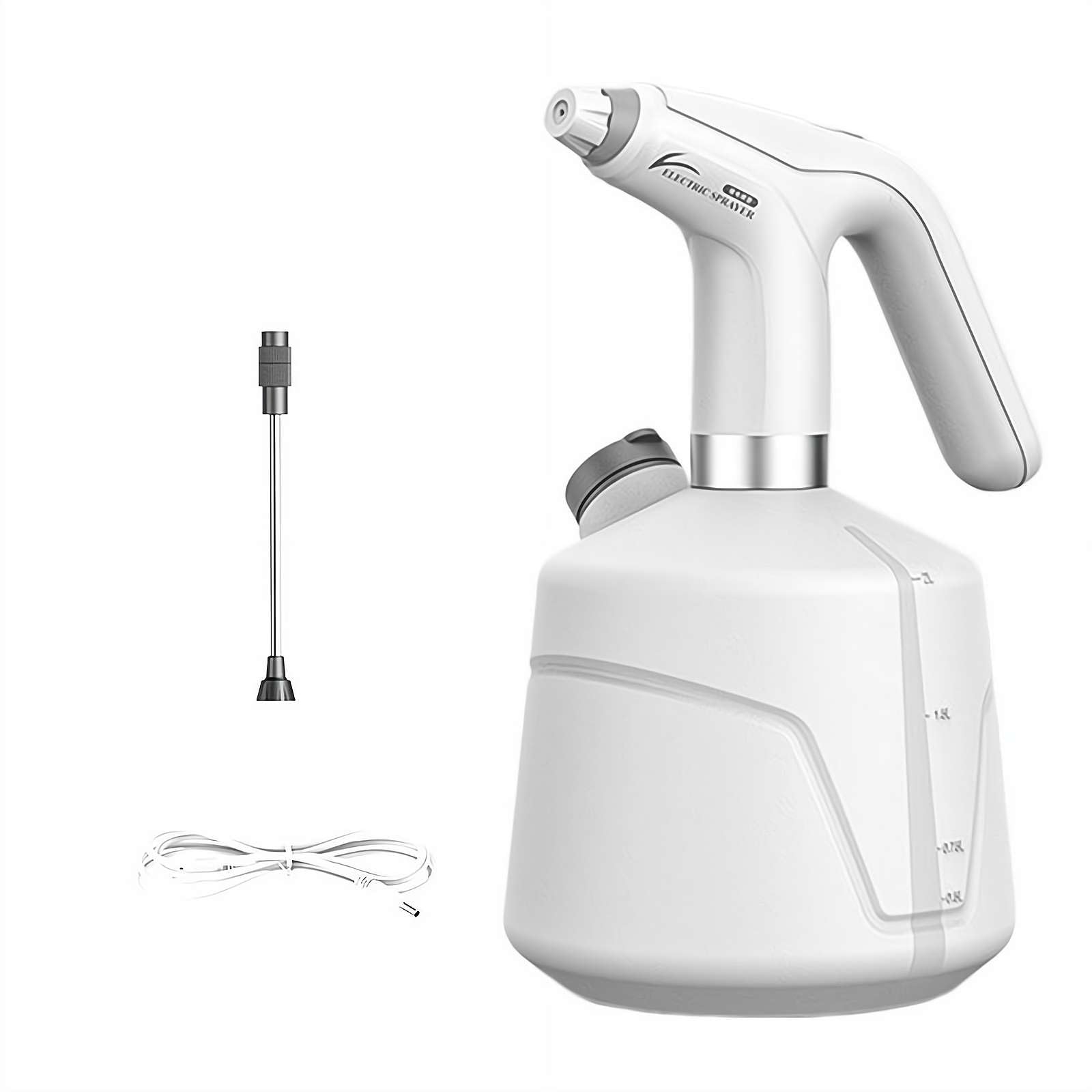 Spruzzatore elettrico, flacone spray automatico di grande capacità da 2 l, con tubo di prolunga e batteria a lunga durata, annaffiatoio portatile per giardinaggio, irrigazione piante, pulizia auto e