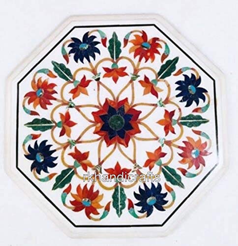 14 x 14 Inches Octagonal Marble Coffee Table Top Inlay Bed Side Table 14 x 14 Inches Octagonal Marble Coffee Table Top Inlay Bed Side Table