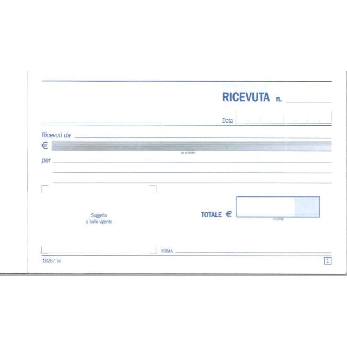 Ricevute Generiche Data ufficio A6 10 pezzi