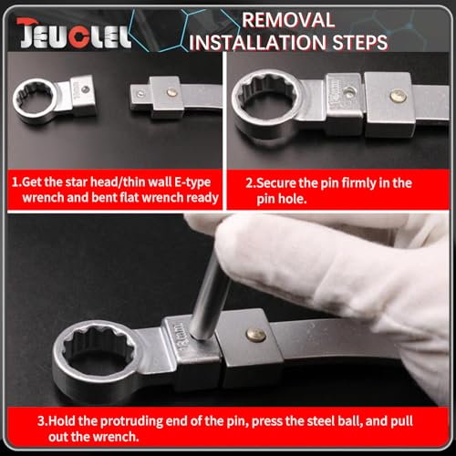 Image of 15PCS Universal Auxiliary Idler Belt Tensioner Pulley Removal Tool Kit, 12-Point 12-19mm (0.47 inch-0.74 inch) Serpentine Belt Tension Pulley Wrench Set, Engine Timing Belt Tensioning Nut Bolt Screw Remover | 12Point, 12-19mm(0.47 inch-0.74 inch) Serpentine Belt Tension Pulley Wrench Set, Engine Timing Belt Tensioning Nut Bolt Screw Remover