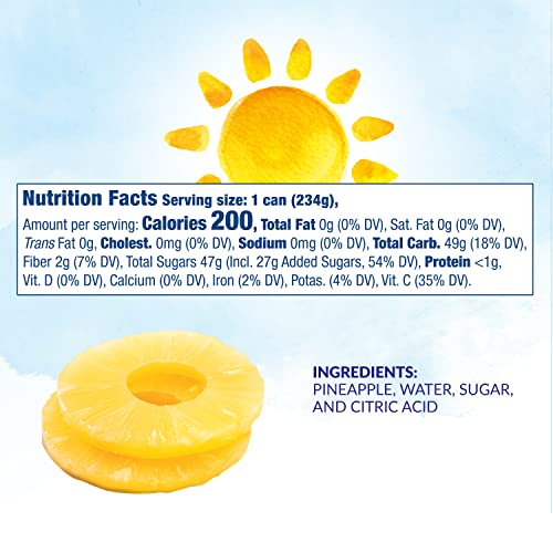 Dole Canned Pineapple Slices In Heavy Syrup, 8.25 Oz, 12 Count #TOP3