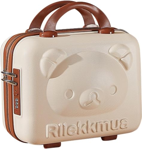 Image of Makeup Case Suitcase, Mini Bag, Mini Hard Shell Travel Luggage, Women Portable Water Proof Carrying Suitcase, Organizer Bag, Small Hard Shell Cosmetic Lugge Bag, Water Proof (T-White)