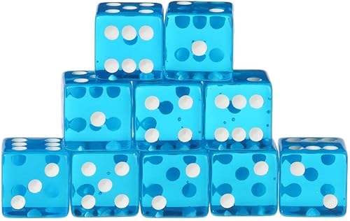 Dados de 6 lados de 0.748 in, 10 unids/set de dados acrílicos poliédricos para juegos de mesa