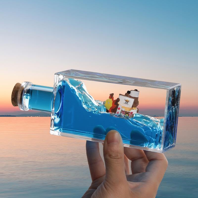 NETFEN Botella de deriva fluida para crucero, barco insumergible en una caja, barco en una botella, juguete de crucero insumergible en una caja,