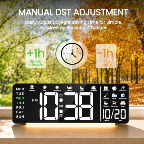 Hoifen 16" Large Digital Wall Clock with Remote, LED Day & Date Display by Generic - Used condition - Image 6