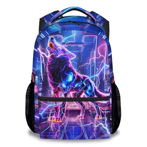 COZYAURA Kids Backpack for Boys Wolf School Bookbag - 17 Inch Large Capacity Schoolbag for Elementary Kindergarten