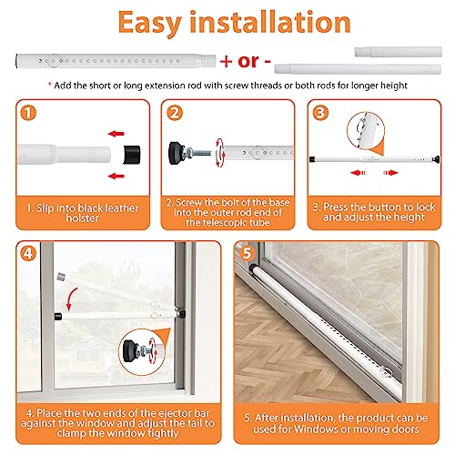 Window Security Bars Inside Adjustable 18 To 51 Inch