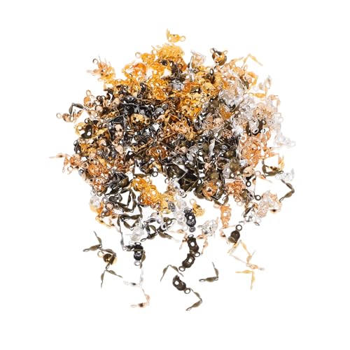 SEWACC 500pcs Bead Caps for Bracelets Cord Ends for Jewelry Making Jewelry Making Supplies Bail Bead Caps Ends
