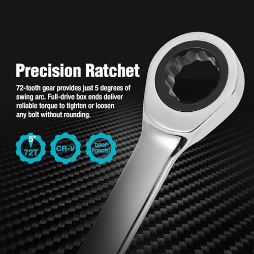 Image of DURATECH 9mm Extra Long Ratcheting Wrench, Metric, CR-V Steel