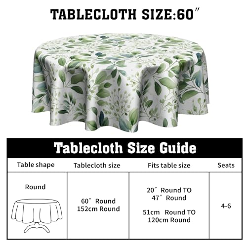 Light-Green-Leaf-Round-Tablecloth-Leaves-Print-Table-Cloths-60-Inch-Botanical-Foliage-Table-Cover-Decorative-for-Picnic-Party-Holiday-Home Light Green Leaf Round Tablecloth Leaves Print Table Cloths 60 Inch Botanical Foliage Table Cover Decorative for Picnic Party Holiday Home
