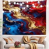 BaoNews Red Blue Modern Cloud Tapestry,Art Large Wall Hanging Polyester Tablecloths Tapestry Bedroom Room Living Room Dorm 59.1 x 82.7 Inches