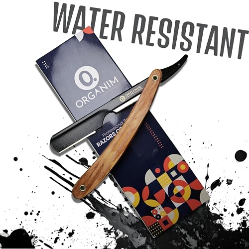 Image of Barber Shaving Razor for Men with Wooden Handle | Stainless Steel Slider Head Razor for Salon and Home Grooming | Manual Beard Shaving and Trimming Razor for Barbers (Black)