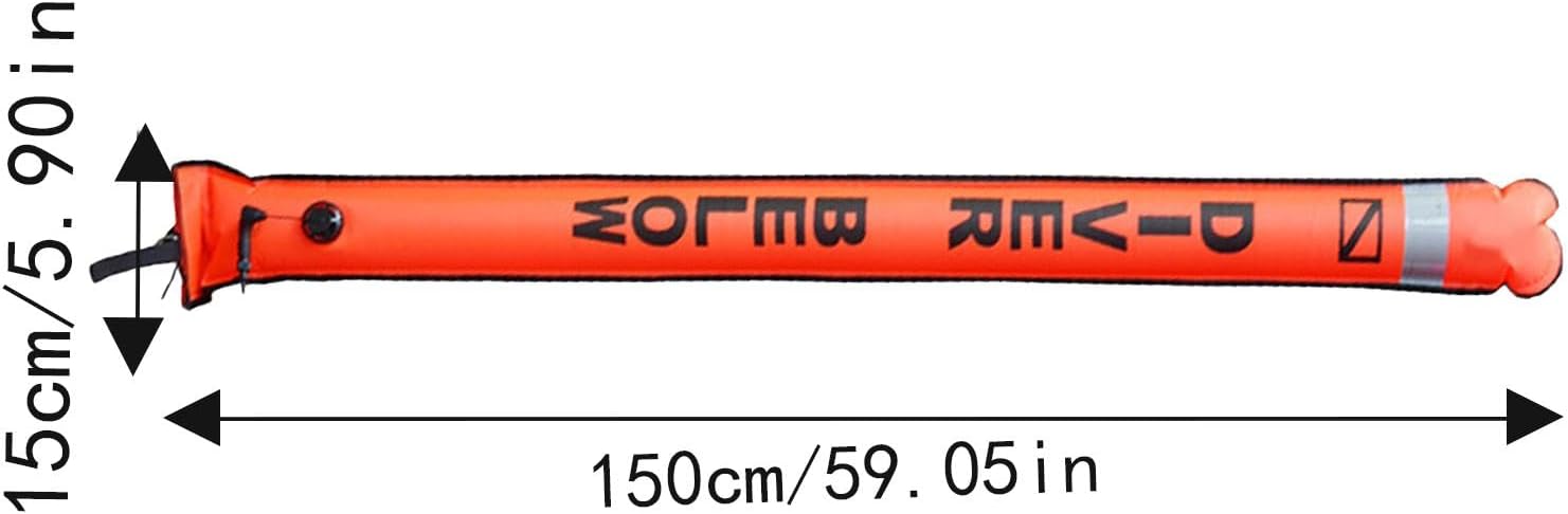 Marker Buoy, High Visibility Scuba Marker Buoy, Inflatable Signal Tube with Reflective Strip - Scuba Diving Float and Signal Flag for Enhanced Underwater Safety