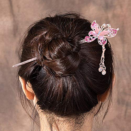 PIXNOR Strass PÃ©rola Flor Cabelo Vara Vintage Tassel Pino de Cabelo para As Mulheres Menina