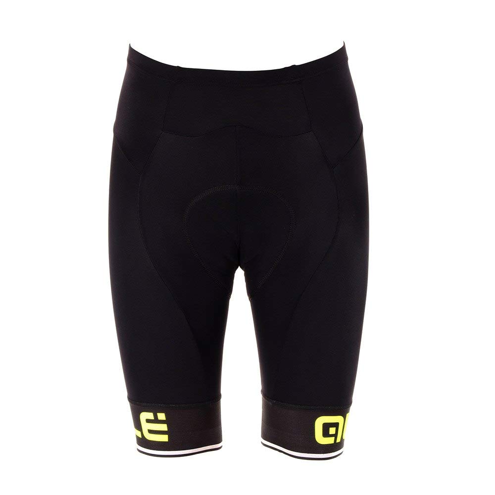 Alé Cycling ALE' Mens Pragma Corsa Shorts, Black/Fluor Yellow, XL EU