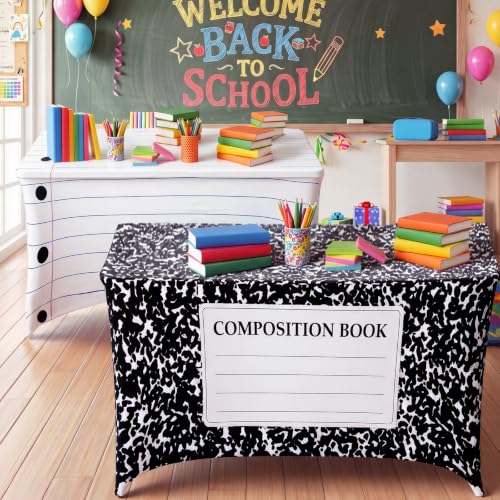 Frienda 2 Pcs Back to School Tablecloth 6 ft Composition Book Table Cover by Frienda - Used condition - Image 2