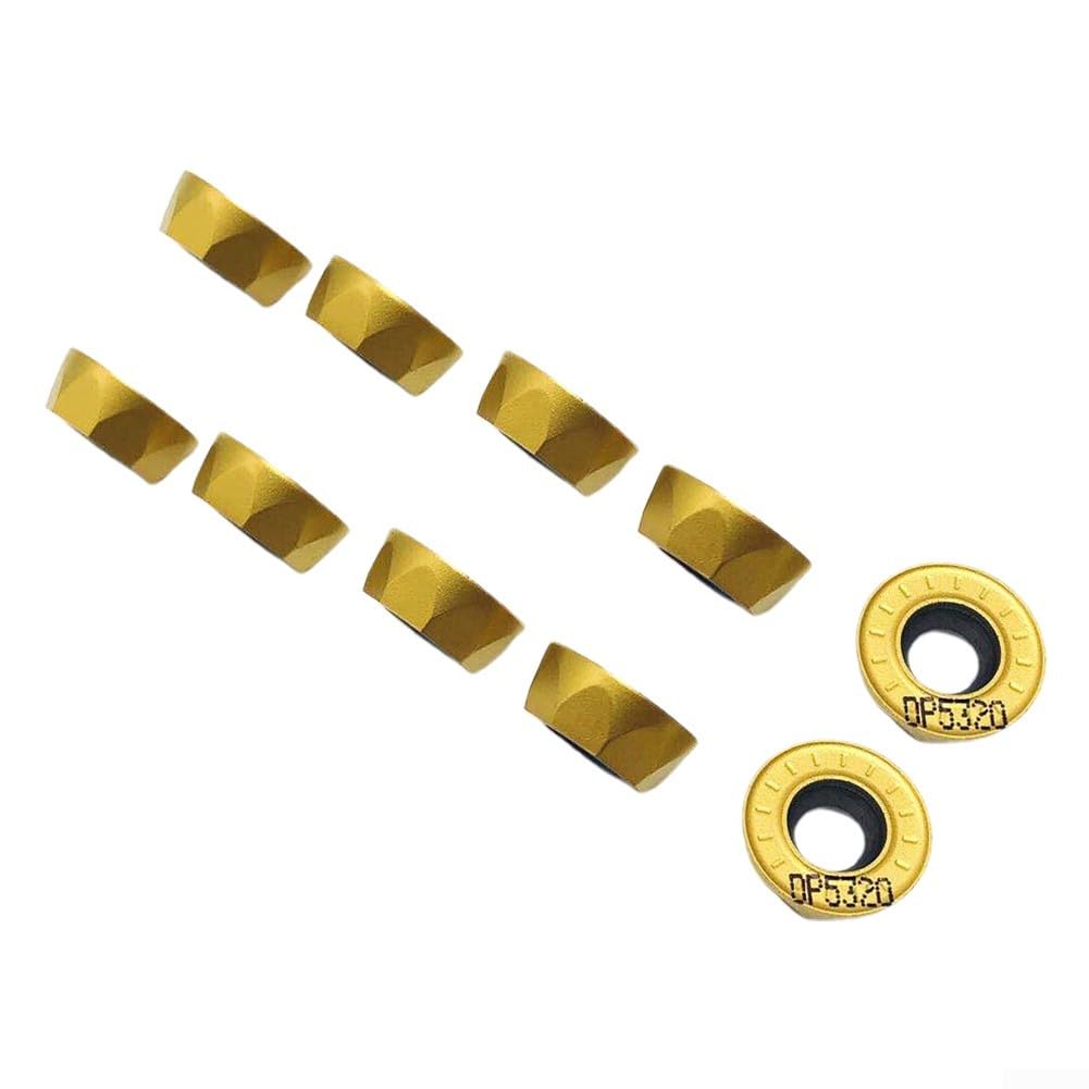 Zilimontt Zestaw 10 RPMT1204MC DP5320 R6 okrągłe wkładki frezarskie z węglików spiekanych CNC do zastosowań stalowych Wkładki frezarskie okrągłe z węglików spiekanych, frezowanie tokarskie