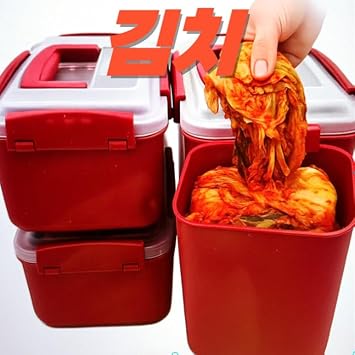 7L-1, 3.2L-2, Airtight Kimchi Container with Handle, Multi-Purpose Food Storage Box,Translucent lid container,Kimchi Fermentation container, fruit-pickle container Compatible with All Refrigerator