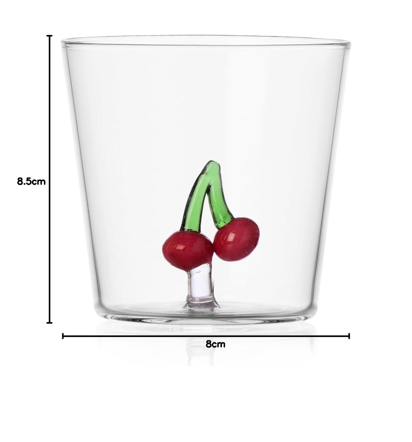 Ichendorf Milano Set mit 6 Wassergläsern aus der Kollektion Fruits & Flowers, Borosilikatglas, Tumbler, Trinkglas, Zuhause, 200 ml