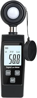 Digital Mini Lux Meter 0-200000 Handheld Illuminometer High Accuracy Photometer Light Lux/FC Measure Tester for Indoor Outdoor Grow Plants Film Photography lu