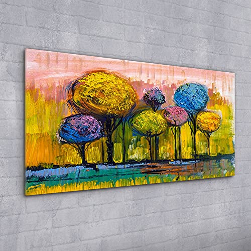 Tableau acrylique nature arbres 100x50cm pour salon