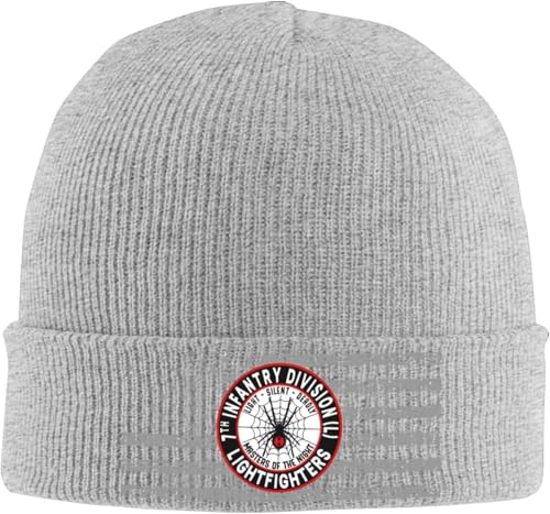 ZhanGJianPing 7th Infantry Division Knitted Hat Winter Soft Warm Beanie Hats Black