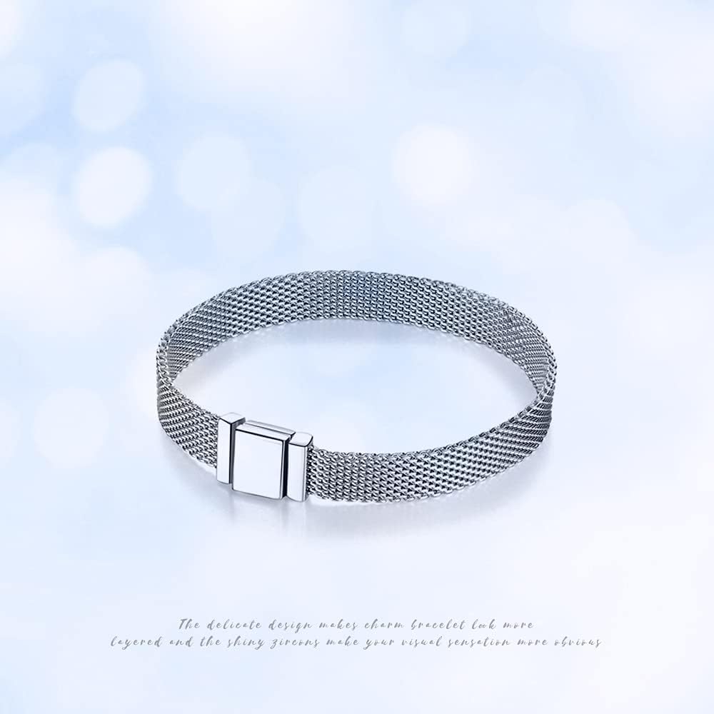 KUNSIR Jewelry Bracelet for with Reflexions clip-on charms,925 Sterling Silver Jewelry Bracelet Fit Gift for Women - Image 7