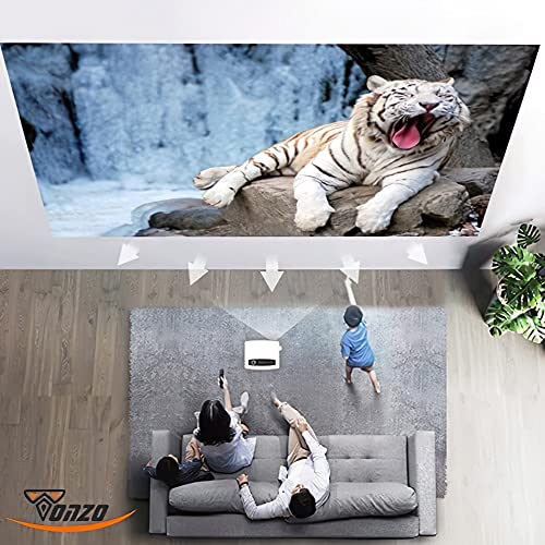 Image of TONZO LS-845 Android 9.0 Projector for Home, 1080p Native 4K Support| 7000 Lumens | 250 inch Max Screen with LTPS Display | Wi-Fi & Bluetooth | HDMI, USB, AV & Audio Out Port | 4D digital keystone(Silver)