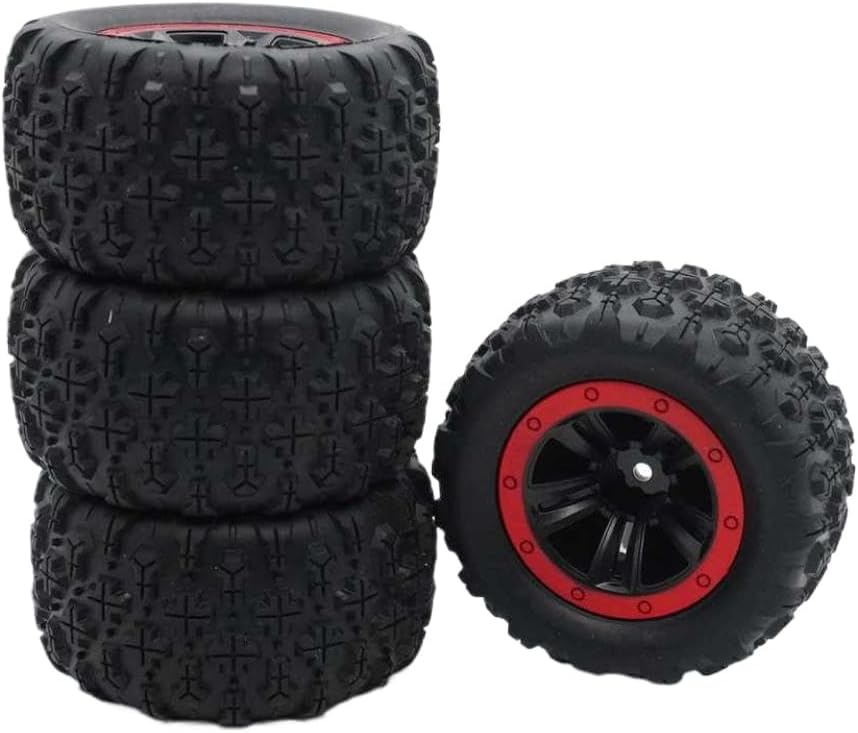 4PCS 85mm Skidproof Rubber Tire Wheels 12mm HEX Compatible with 1/14 1/16 RC Models