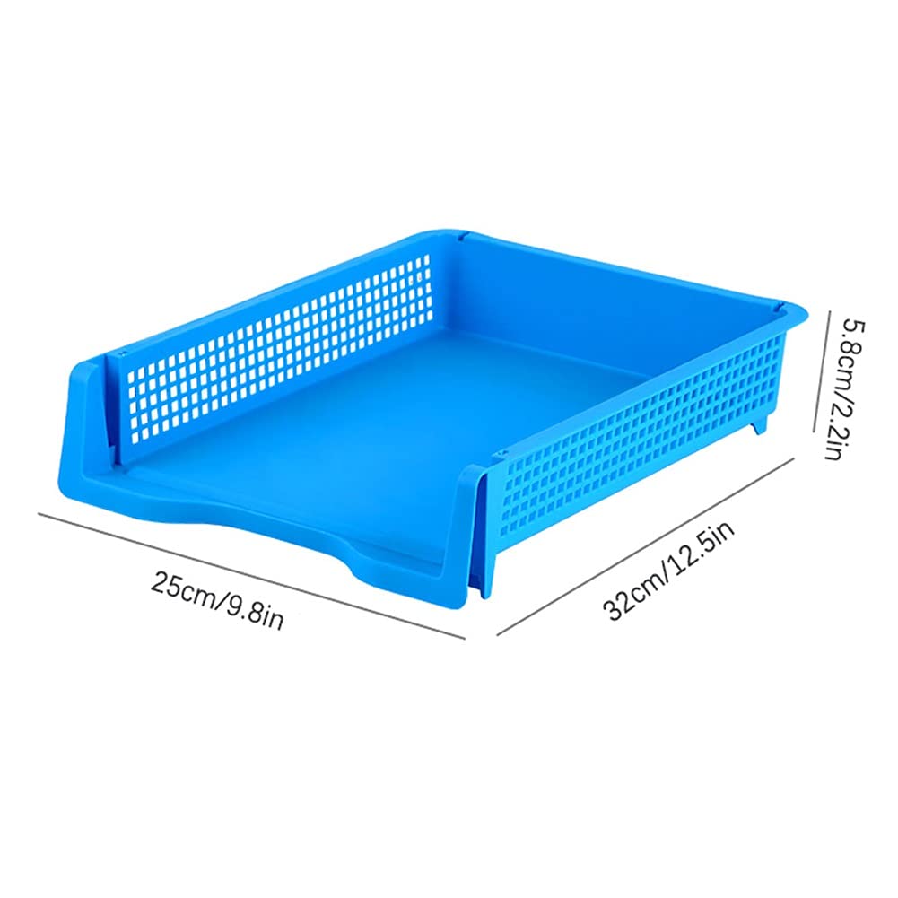 TOMYEUS Porte-fichiers Dossier Organisateur Plastique MultiLouche Empilable A4 Dépôt de classement Bureau Bureau Bureau Neat File Rack Papeterie Panier de Stockage, Cinq Couleurs Rangement de Bureau