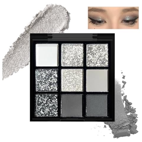 Xumann Silver Glitter Smoky Eyeshadow Palette Cover