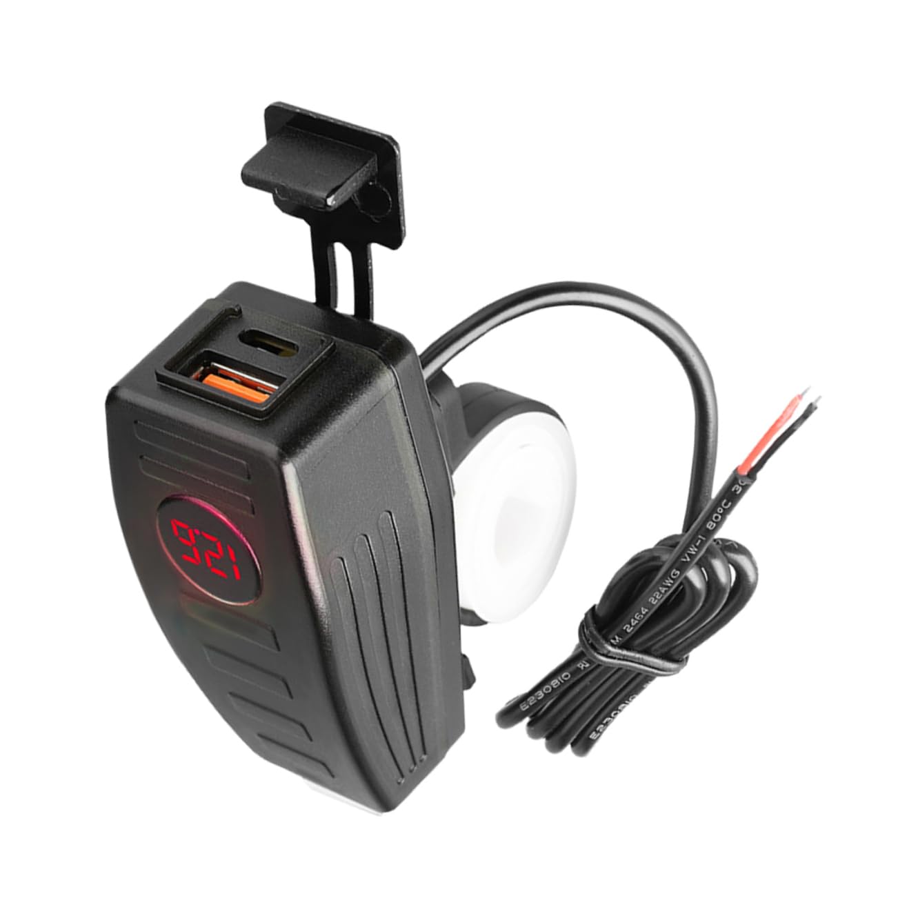 Beatifufu Motorcycle Phone Charger 12v/24v Dual Port USB 5v 3.6a/9v 2a Output Handlebar Mount Intelligent Digital Display