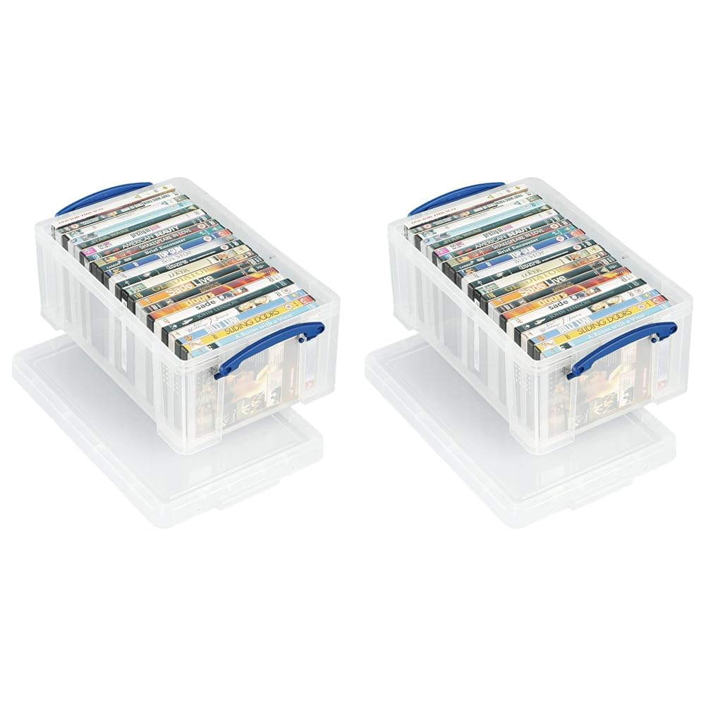 Really Useful Plastic Storage Box 9 Litre Clear (Pack of 2)