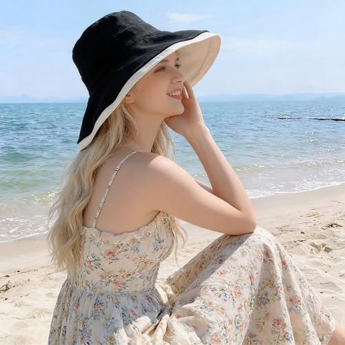 Sombrero reversible para mujer con ala ancha miniatura 4